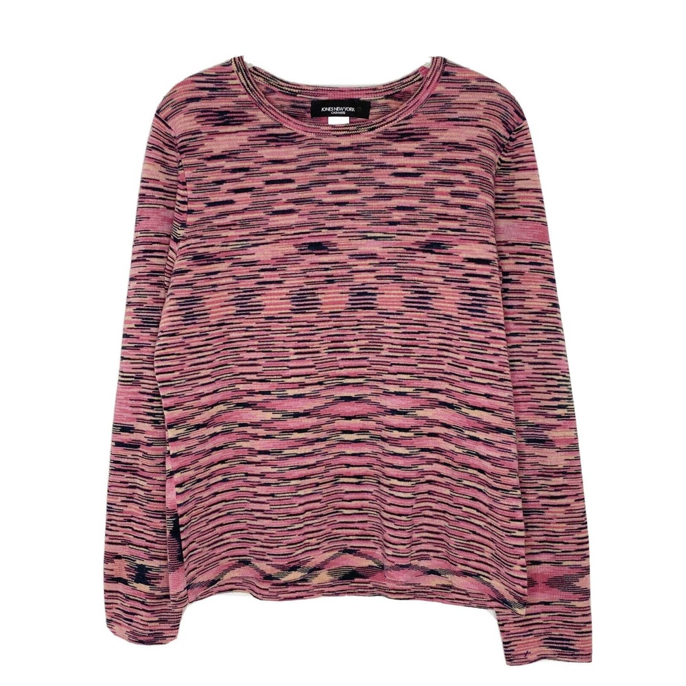 Jones NY Cashmere Crew Neck Sweater Pink Raspberry New York Women’s Sz Large H6